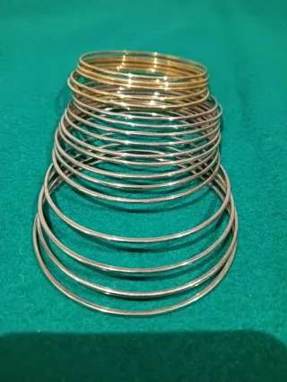 Lote 19 pulseras acero doradas y plateadas