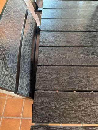 Mesa Terraza Metal y Madera Oscura