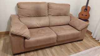 Sofá de 2 plazas beige/marrón