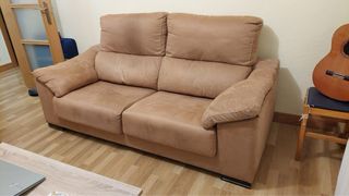 Sofá de 2 plazas beige/marrón