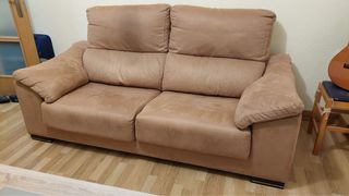 Sofá de 2 plazas beige/marrón