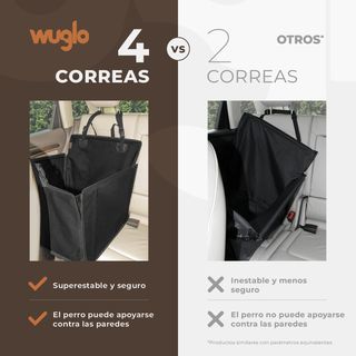 Silla Coche Perro Estable Negro/Beige
