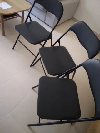 Sedie Pieghevoli Nere (Set di 3)
