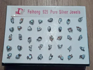Lote 20 pares pendientes Feihong Plata 925