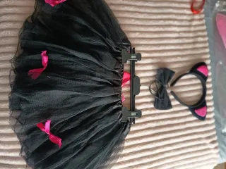 Disfraz Gato Niña Tutú Negro y Diadema