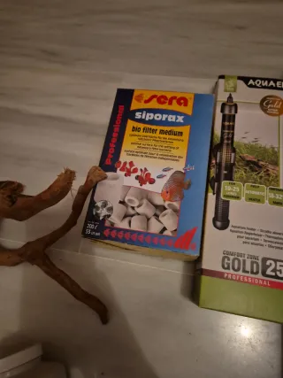 Lote artículos acuario: Filtro, calentador, LED