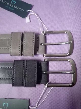 Baci & Abbracci Cinture Uomo Pelle Set 2 Pezzi