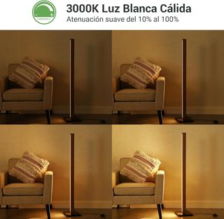 Lampada da terra LED regolabile in legno