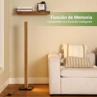 Lampada da terra LED regolabile in legno