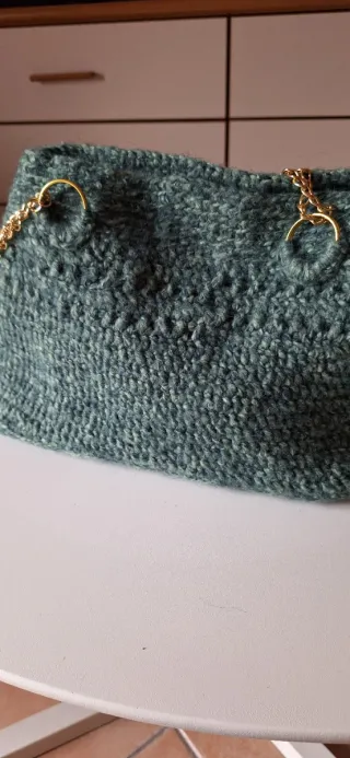 Borsa fatta a mano verde uncinetto crochet