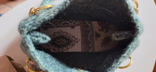 Borsa fatta a mano verde uncinetto crochet