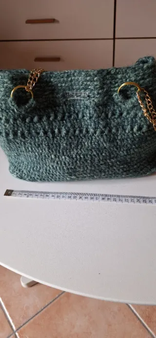 Borsa fatta a mano verde uncinetto crochet