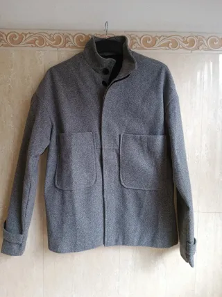 Chaqueta de paño gris para hombre