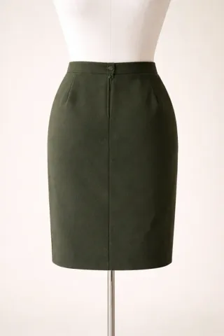 Gonna a Tubino Verde Bosco – 80% Pura Lana Vergine