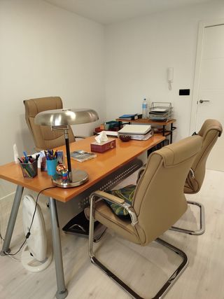 Conjunto Muebles Oficina Cuero y Madera