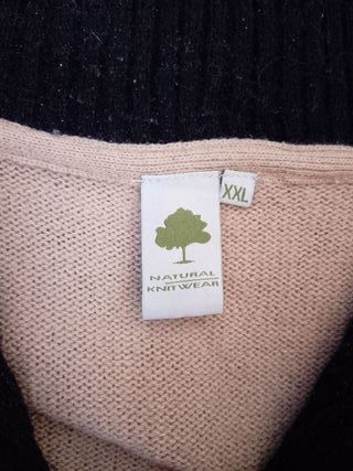 Maglione Natu Uomo Beige Mezza Zip Taglia M