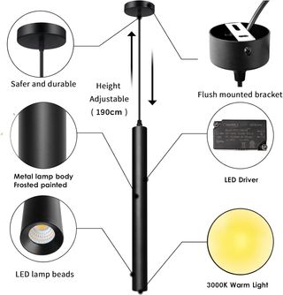 Lámpara Colgante LED Negra 5W