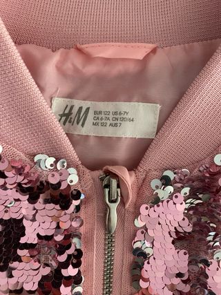 Chaqueta Bomber Lentejuelas H&M Niña (Talla 6-7)