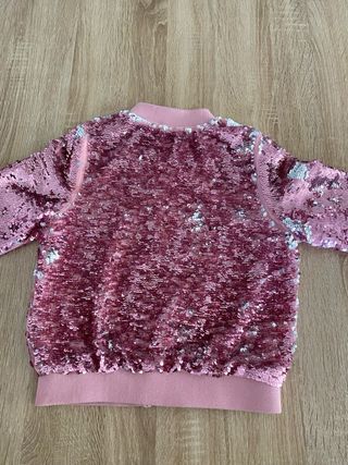 Chaqueta Bomber Lentejuelas H&M Niña (Talla 6-7)