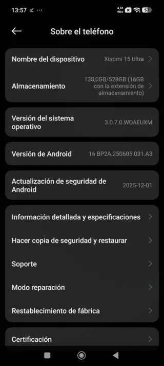 Xiaomi 15 Ultra Negro/Plata
