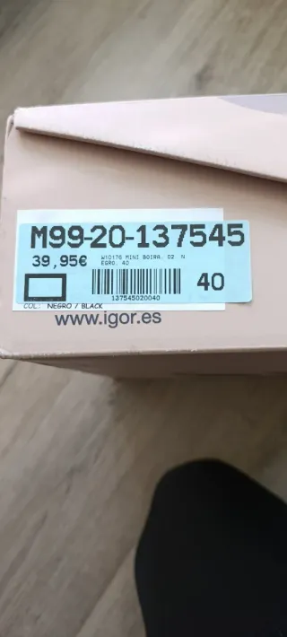 Botas de agua Igor caña media talla 40 negras