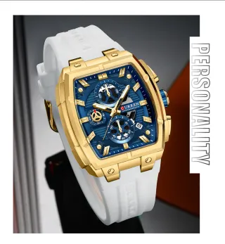 Reloj CURREN Hombre Cronógrafo Dorado Azul