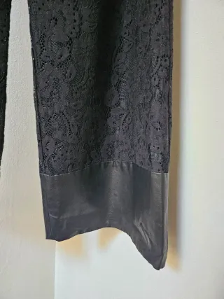 Pantaloni Twinset pizzo e pelle