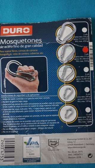 Mosquetones Parkside - NUEVOS leer