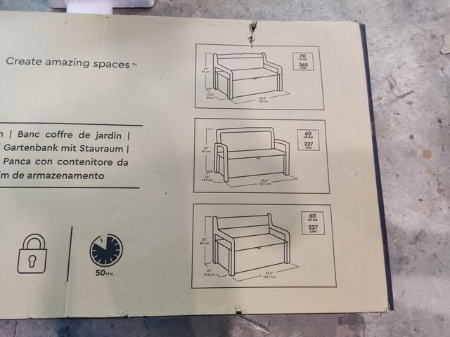 Keter Eden - Banco arcón Exterior, Baúl almacenaje