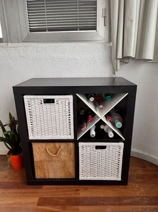 Mueble organizador negro 4 cubos