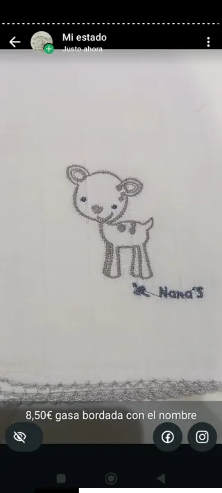 Gasas y muselinas bordadas para bebé