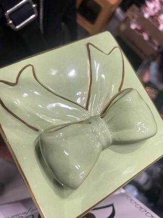 Barattolo centrotavola in ceramica con fiocco