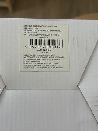 Barattolo centrotavola in ceramica con fiocco