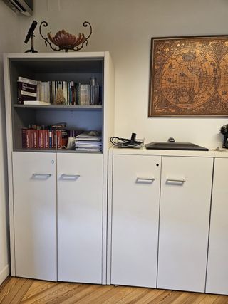 Mueble Estantería Cerrada Metal y Madera