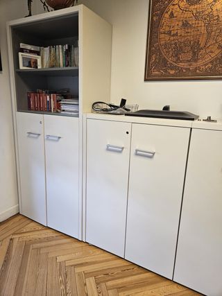 Mueble Estantería Cerrada Metal y Madera