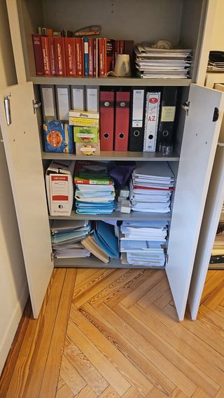 Mueble Estantería Cerrada Metal y Madera