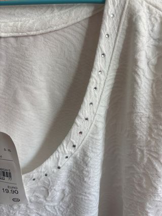 Camiseta brocada blanca Casual talla M