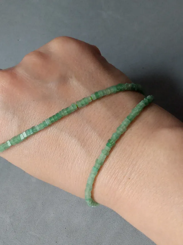 Cuentas de Aventurina Verde Facetadas verdes