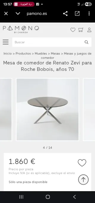 Mesa comedor madera Ronato Zebi 70s