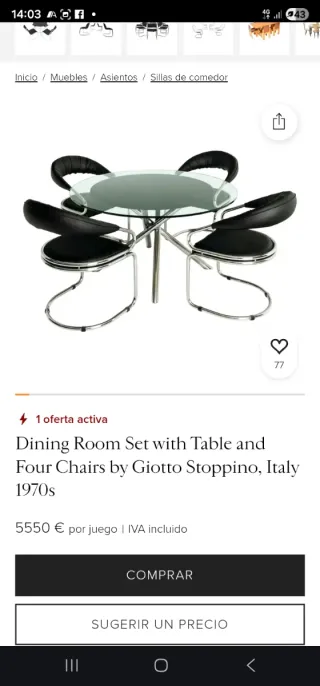 Mesa comedor madera Ronato Zebi 70s