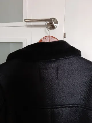 Chaqueta Biker Zara Negra Pelo Sintético