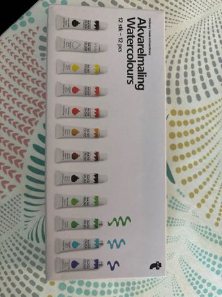 Lienzo Corazón y Acuarelas 12 Colores