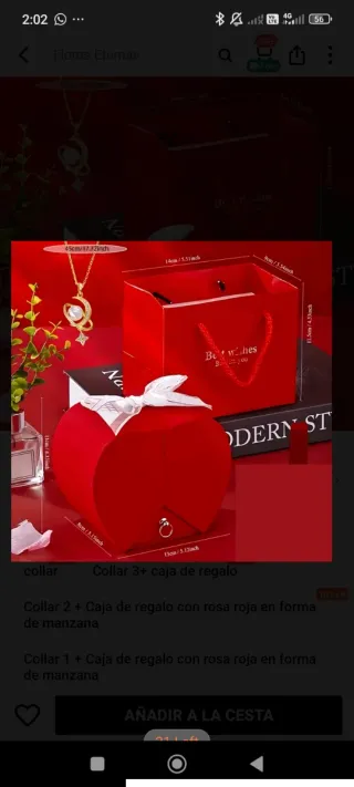 Joyero Rosa Eterna con Lazo Blanco