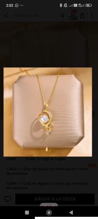 Joyero Rosa Eterna con Lazo Blanco