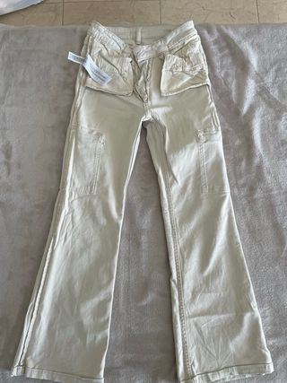 Pantalón cargo Mango Teen claro