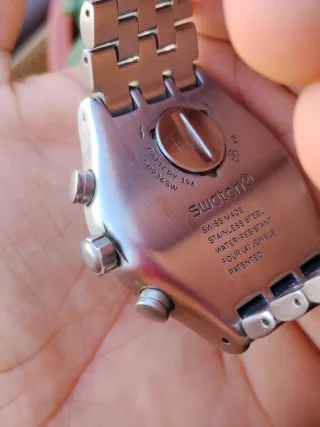 Reloj Swatch Cronógrafo Acero y Negro