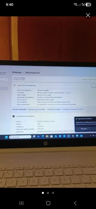 Portátil HP 8GB RAM Blanco Intel I3 11 Generacion