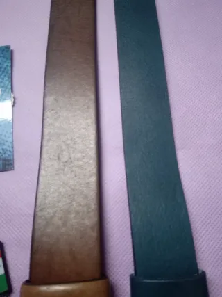 Cinture Uomo Pelle 2 Pezzi Marrone/Blu