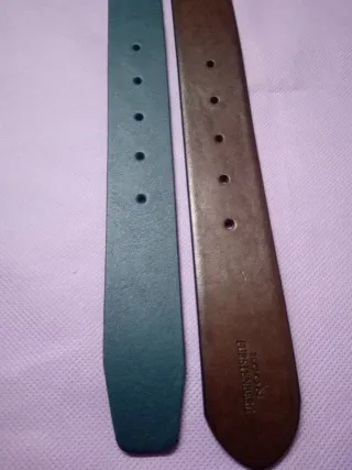 Cinture Uomo Pelle 2 Pezzi Marrone/Blu