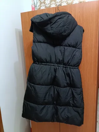 Chaleco largo acolchado negro